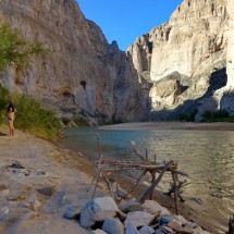After swimming in Rio Grande with Boquillas Canyon